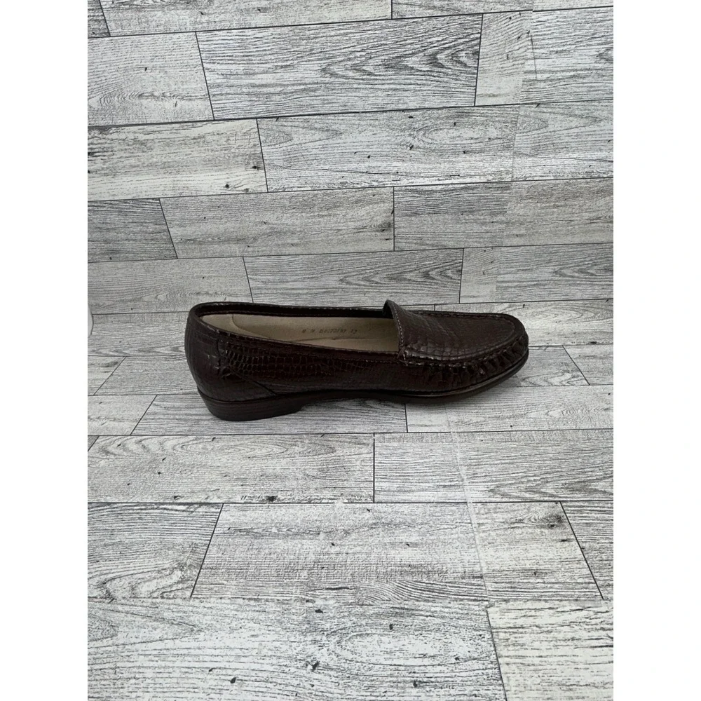 SAS Shoes Women's Brown Croc Embossed Loafers Comfort‎ Slip On Size 8N